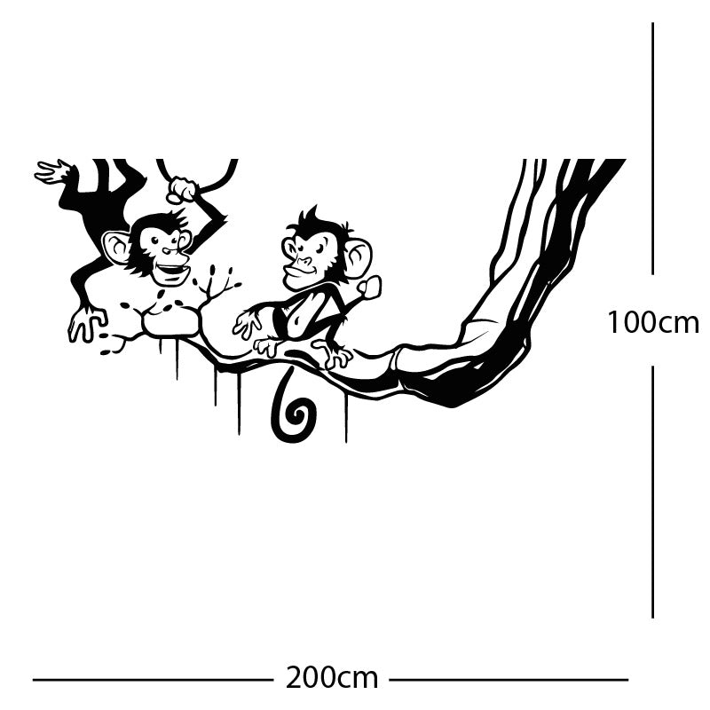 monkey in tree funny wall sticker