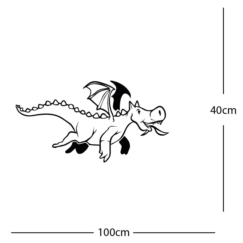 dragon with flames wall sticker
