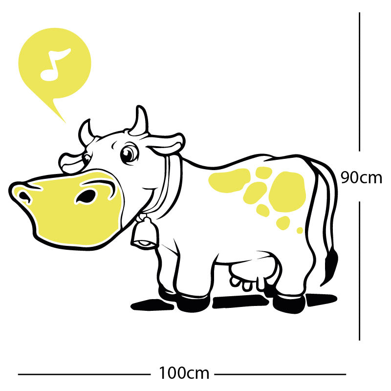 farmyard cow wall sticker
