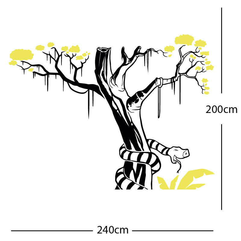 large tree with snake wall sticker