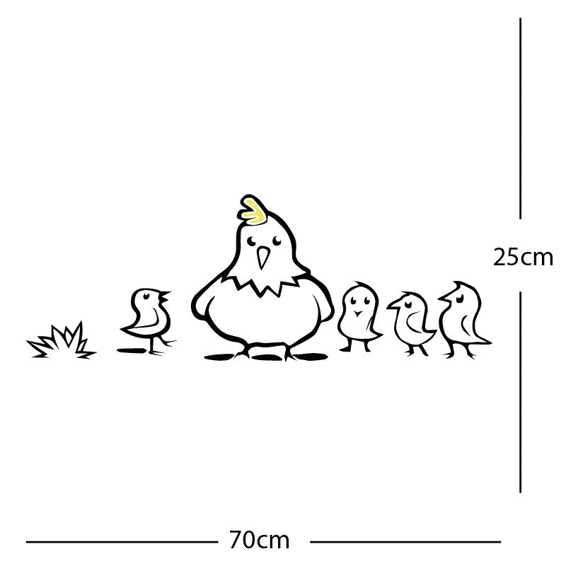 chicken and chicks wall sticker