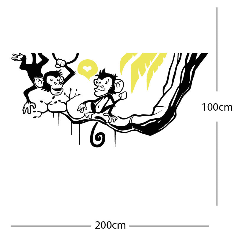 monkey in tree funny wall sticker