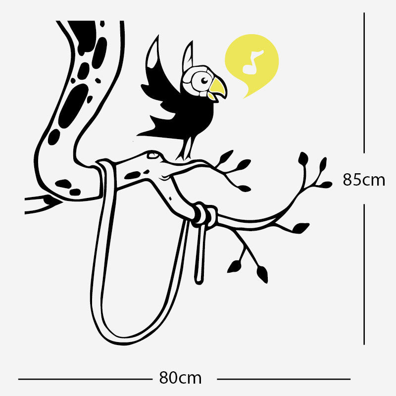 parrot in tree corner wall sticker