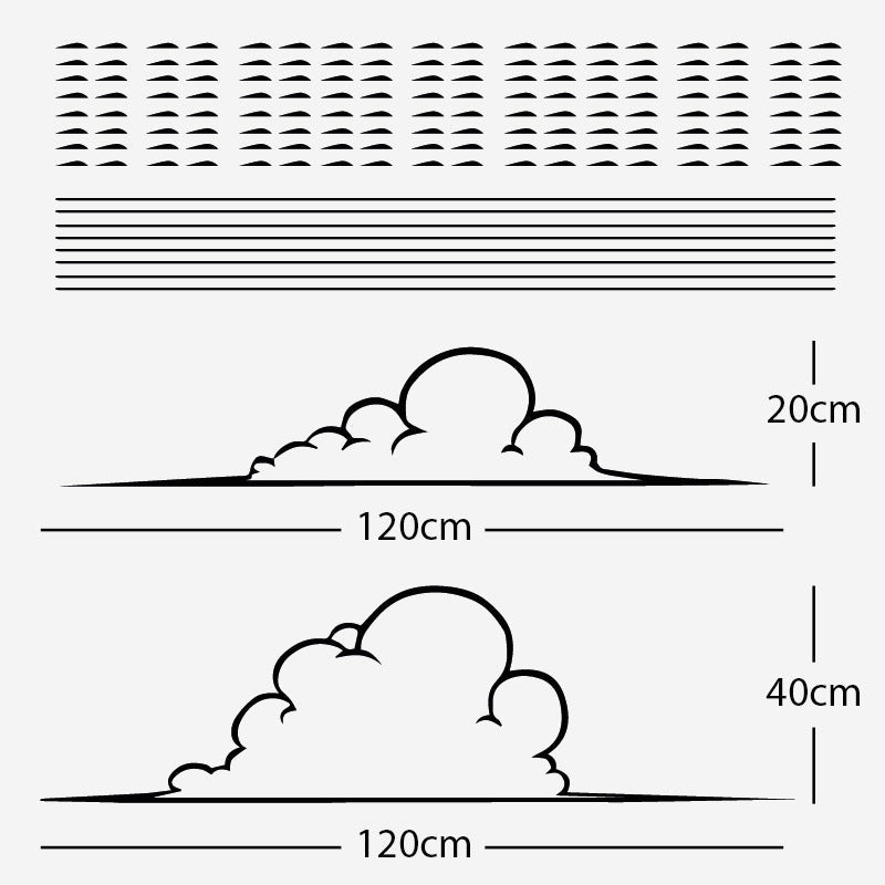 clouds and seascape elements wall sticker