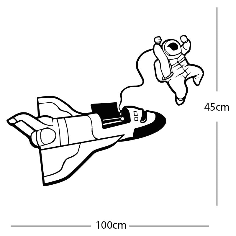 space shuttle with astronaut wall sticker