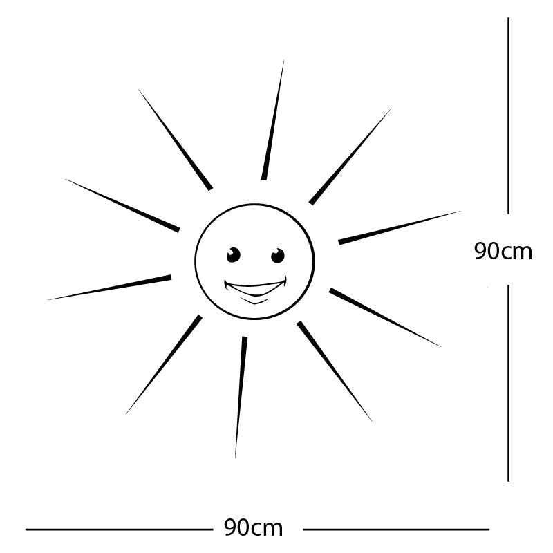 happy sun sunshine face wall sticker