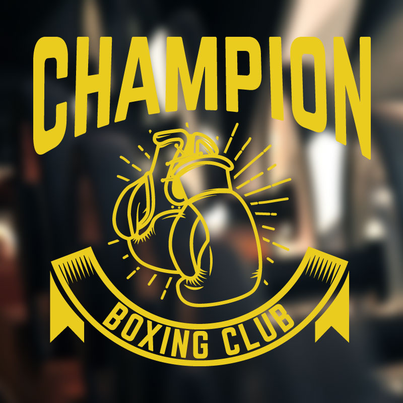 boxing strength fitness wall sticker