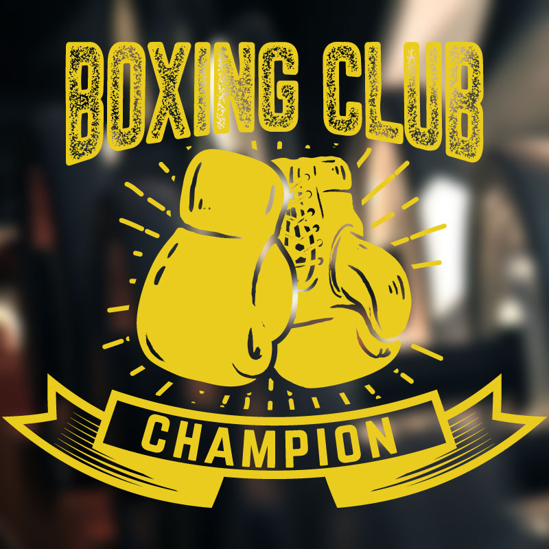 boxing skills gym fitness club wall sticker
