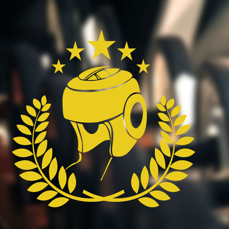 boxing gloves in action gym wall sticker