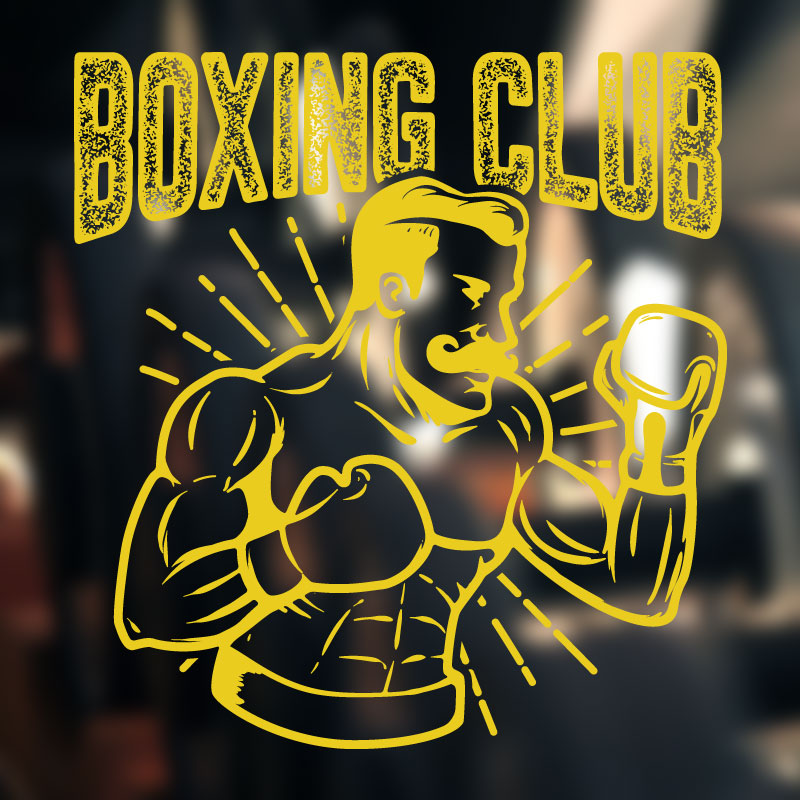 boxing champion gym club fitness wall sticker