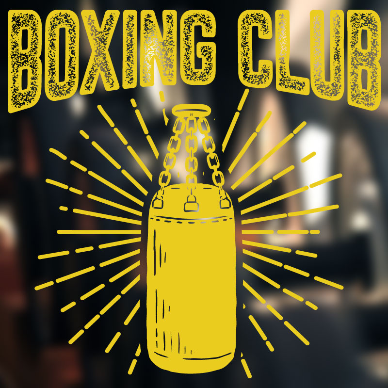 boxing gloves on display gym wall sticker