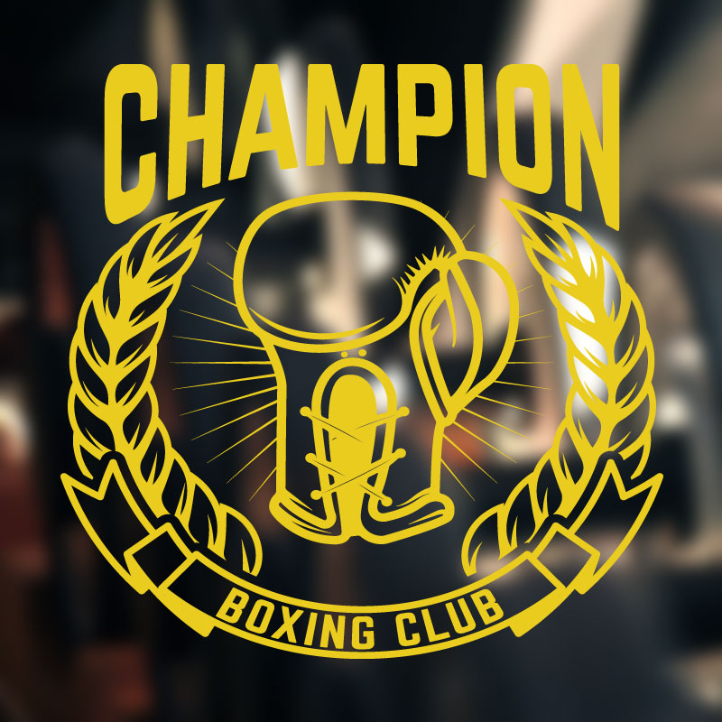 knockout boxing gym fitness decal wall sticker