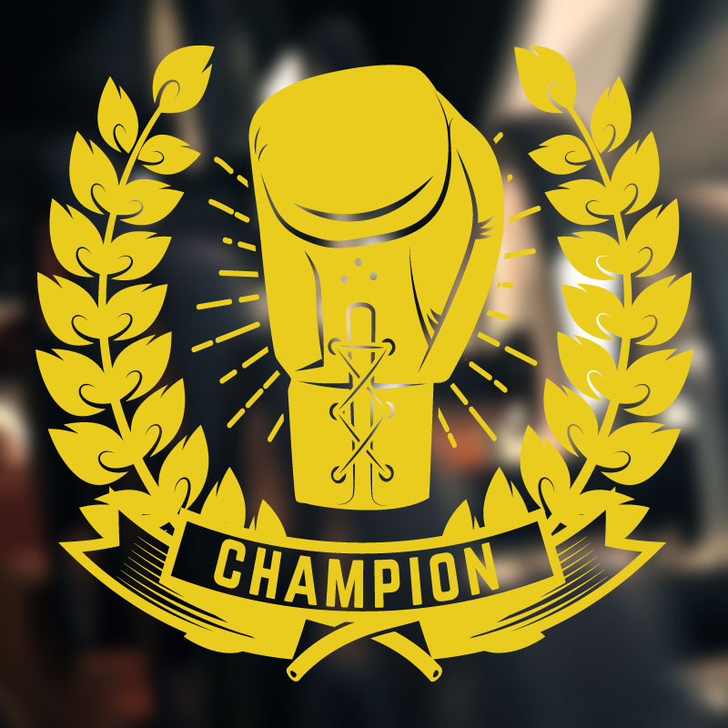 champion boxer gym fitness sports wall sticker