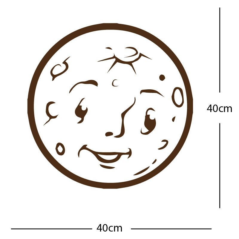 moon face wall sticker