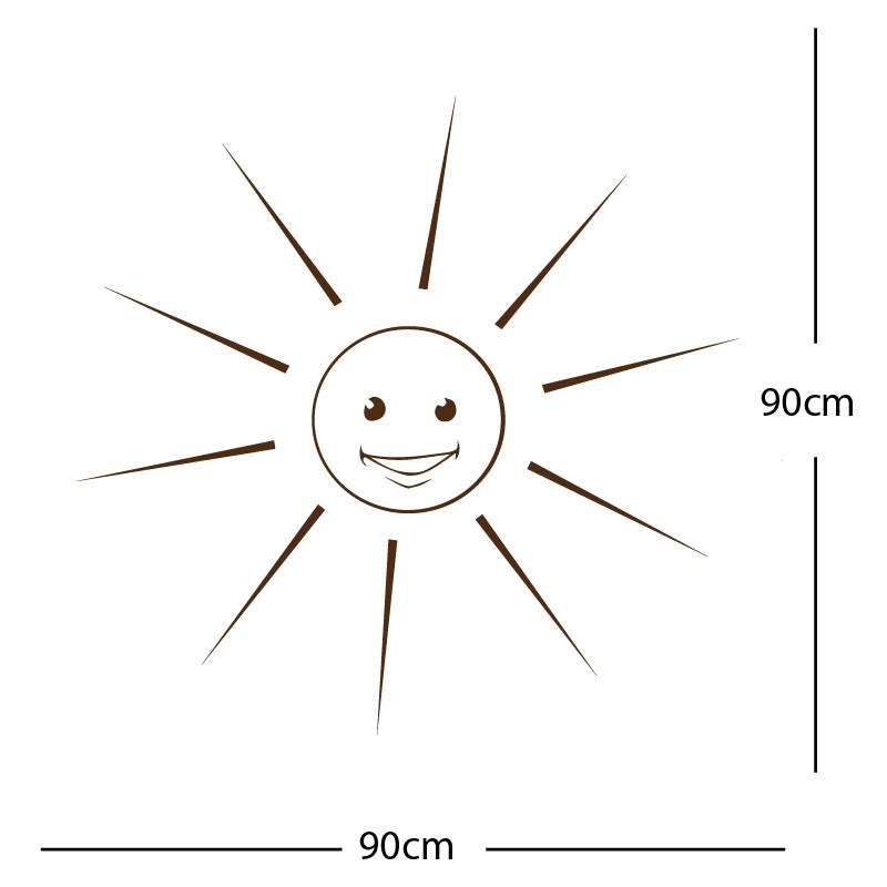happy sun sunshine face wall sticker