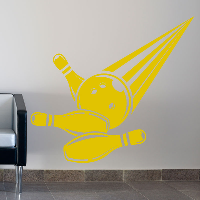 bowling ball strike wall sticker