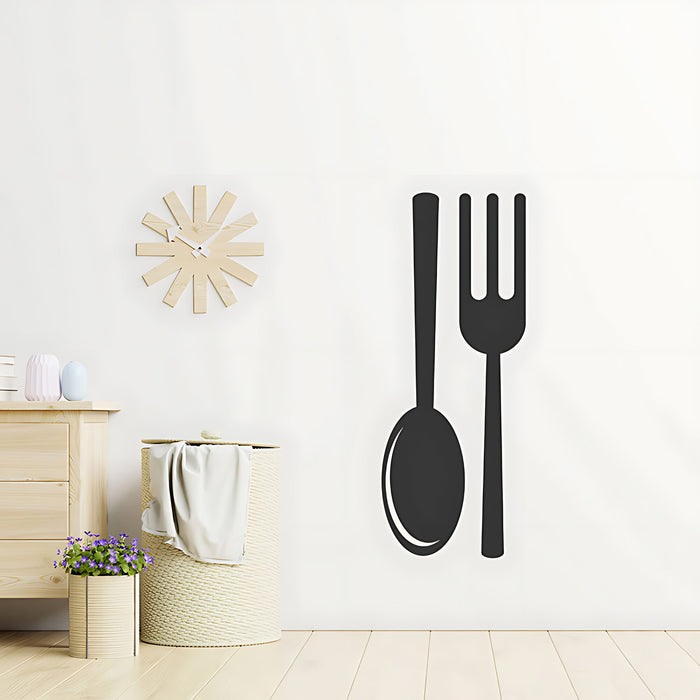 Fork and Spoon Wall Art Sticker - Classic Kitchen & Cafe Decor