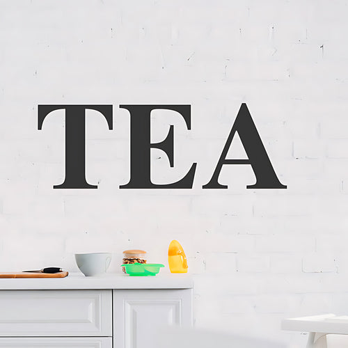 Tea Wall Sticker – Large Bold Letter Kitchen Typography Decal