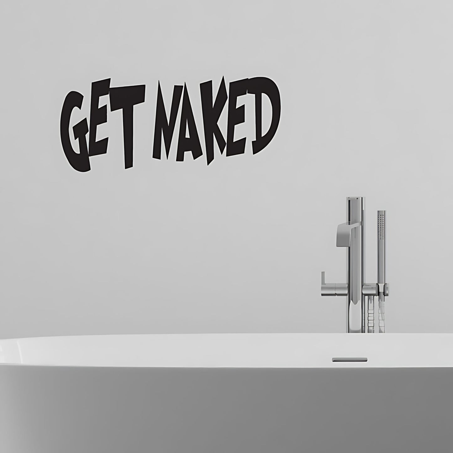 Get Naked Bathroom Wall Art Sticker Shower Quote