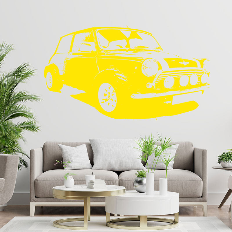 mini cooper car perfect garage boys bedroom sticker