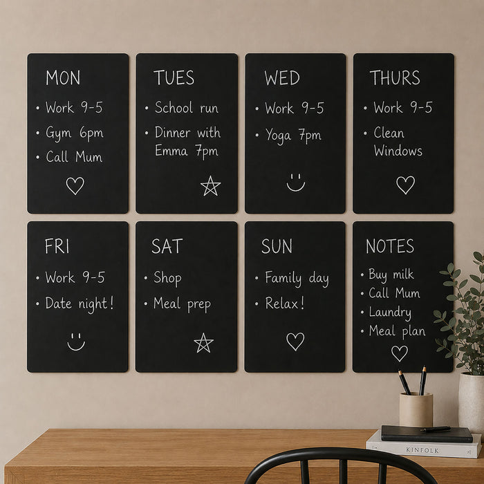 Weekly Planner Chalkboard Wall Sticker & Notes Organiser Decal