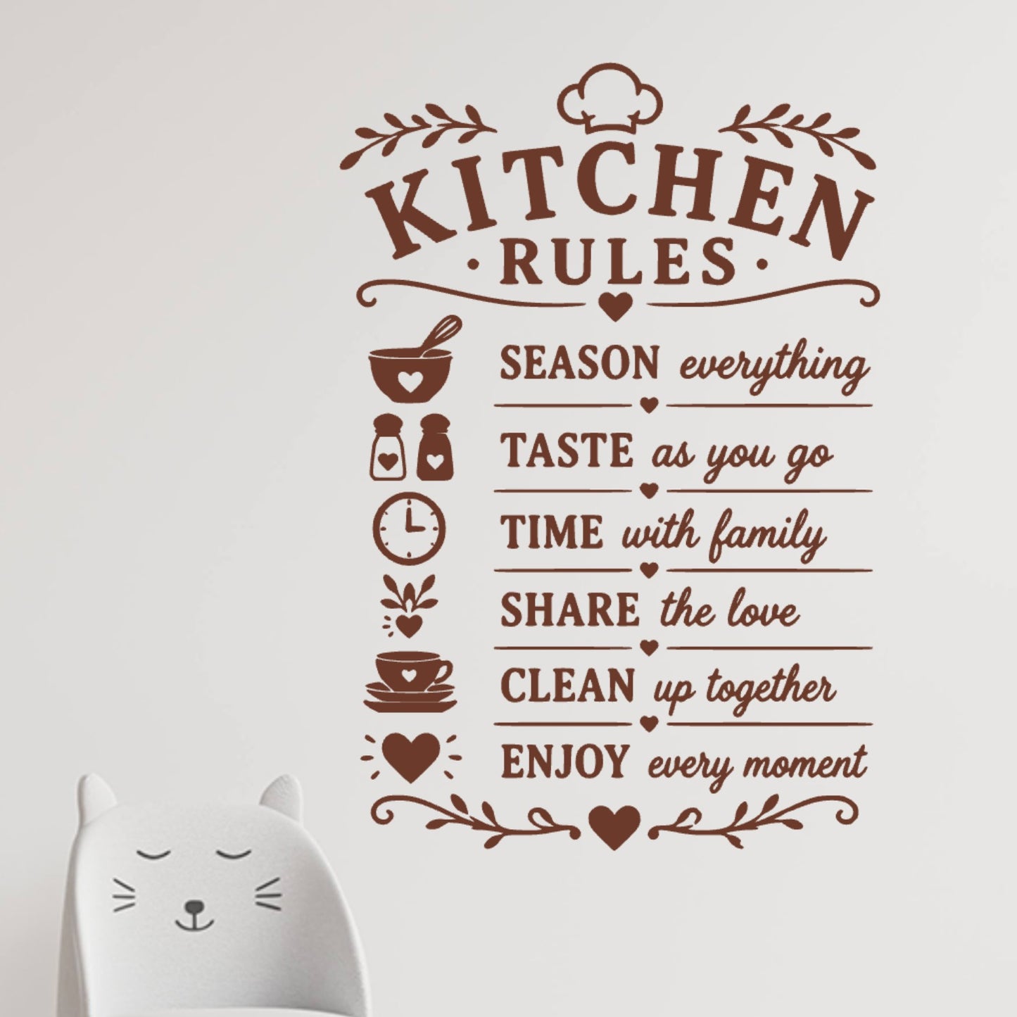 Kitchen Rules Wall Sticker – Season Taste Share Enjoy Family Quote Decal