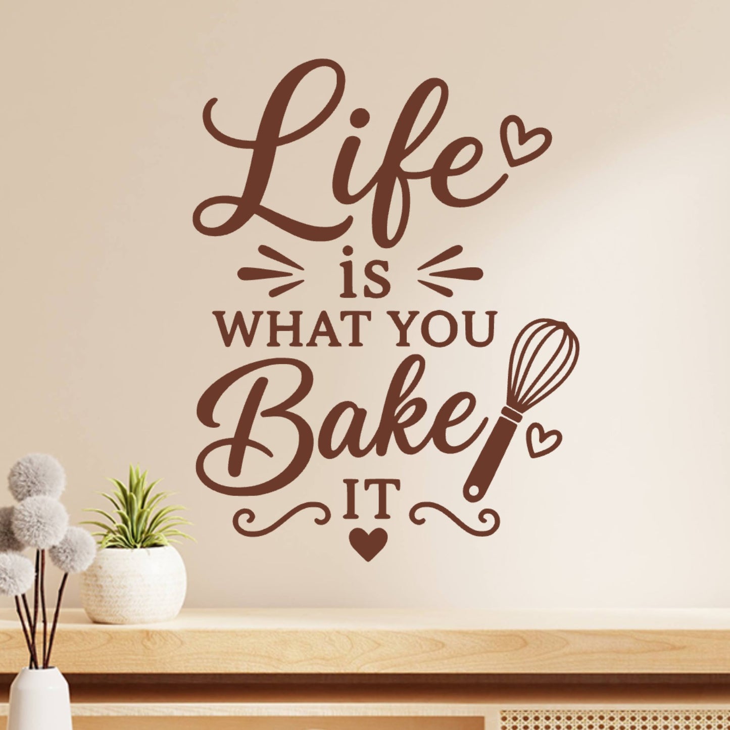 Life is What You Bake It Wall Sticker – Baking Kitchen Quote Decal