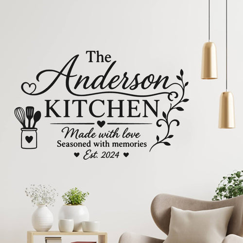 Kitchen Est Wall Sticker – Custom Family Name & Date