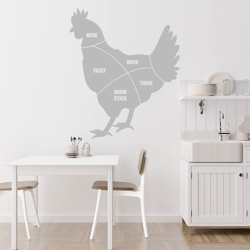 chicken cuts wall sticker