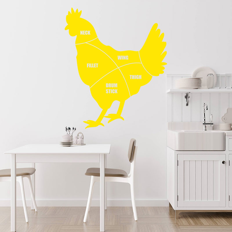 chicken cuts wall sticker