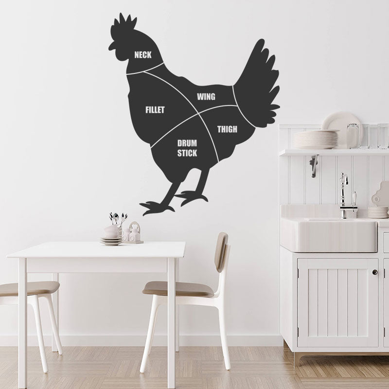 chicken cuts wall sticker