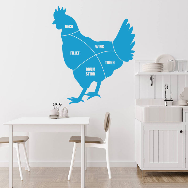 chicken cuts wall sticker