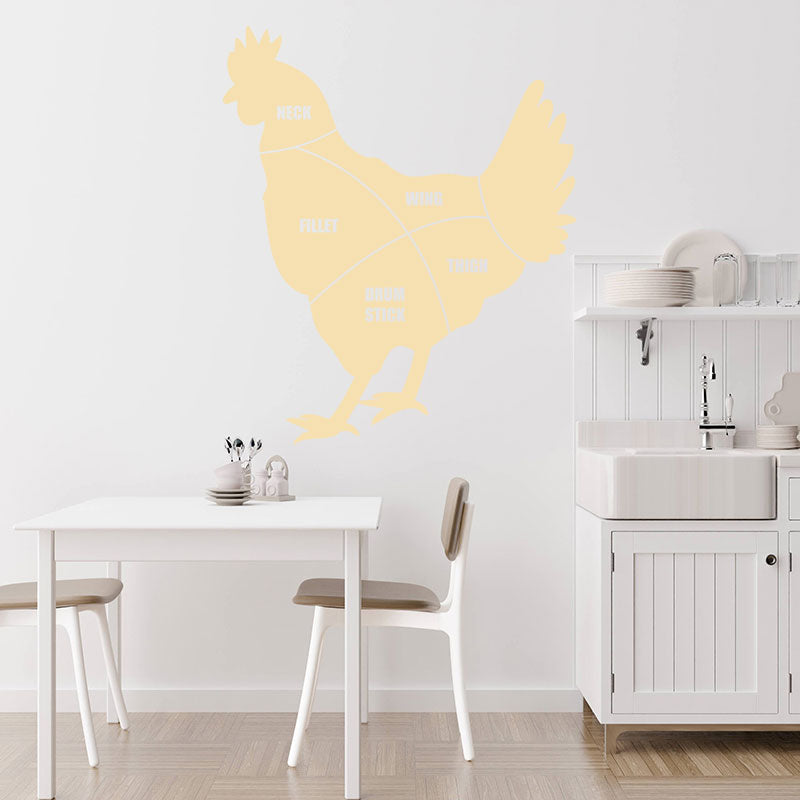 chicken cuts wall sticker