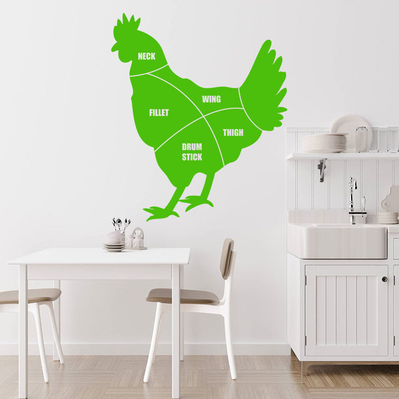 chicken cuts wall sticker