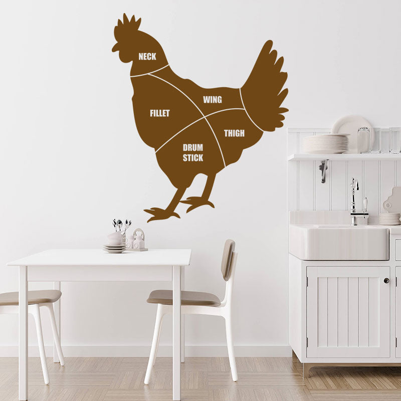 chicken cuts wall sticker