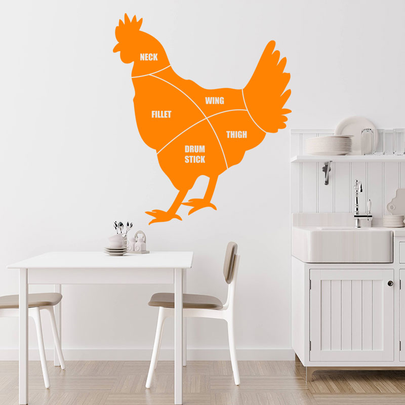 chicken cuts wall sticker