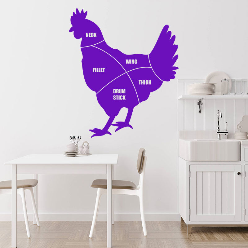 chicken cuts wall sticker