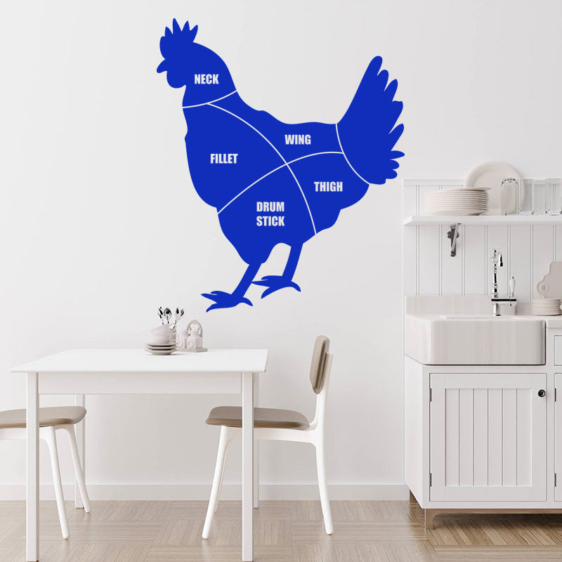 chicken cuts wall sticker