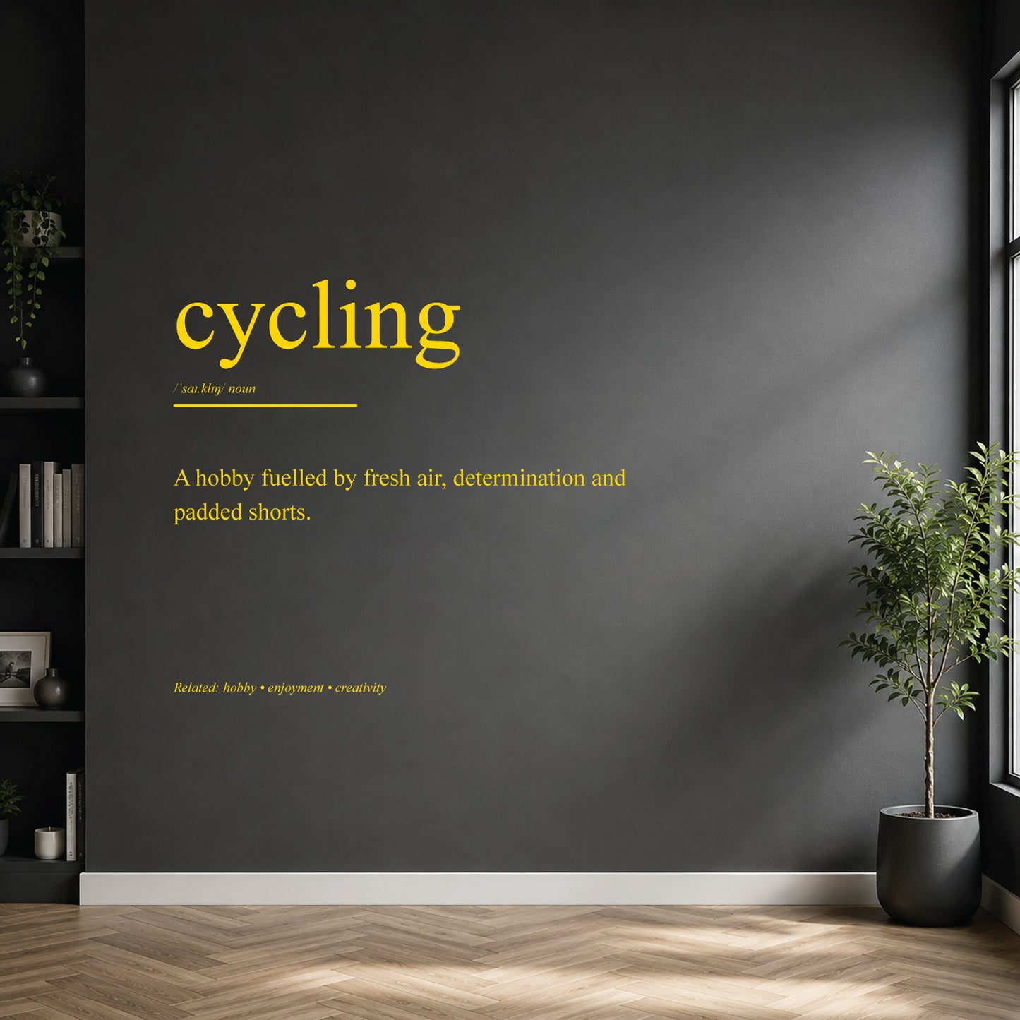 cycling dictionary definition wall sticker