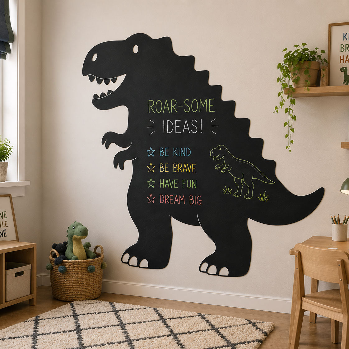 Dinosaur Blackboard Wall Decal for Kids Playrooms