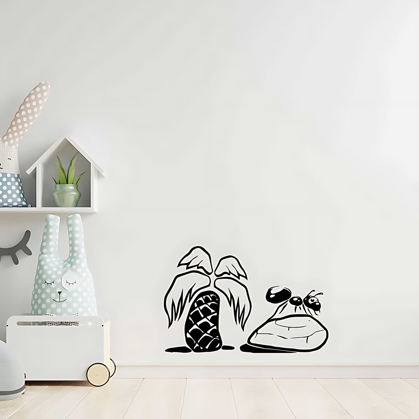 Palm Tree and Giant Ant Nursery Wall Sticker – Tropical Bug Decal