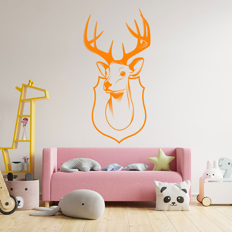 trophy stag head wall sticker