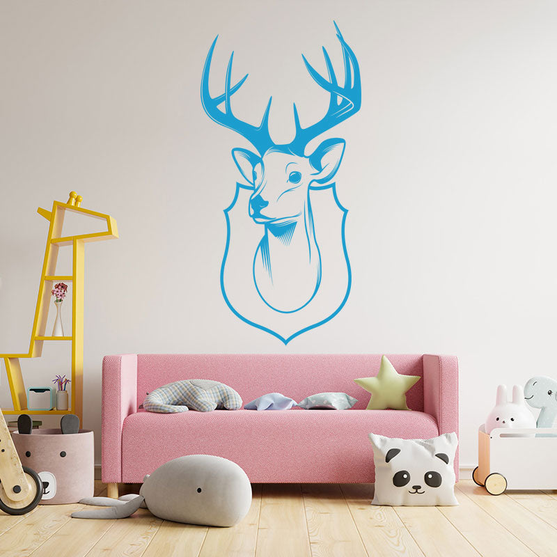 trophy stag head wall sticker