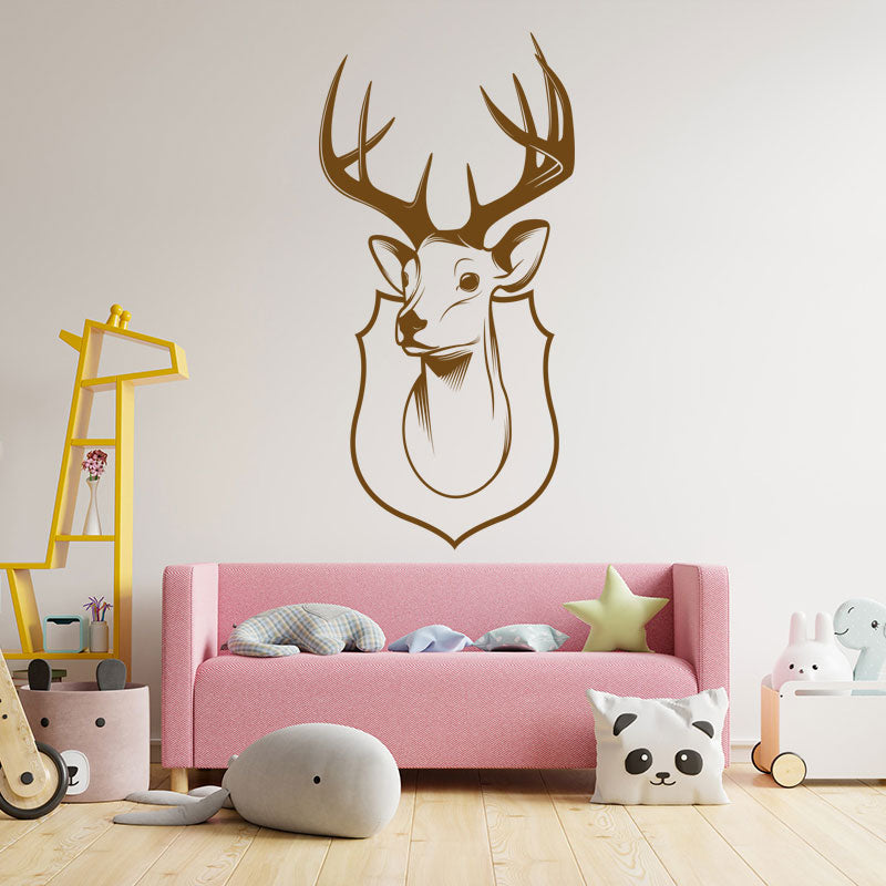 trophy stag head wall sticker
