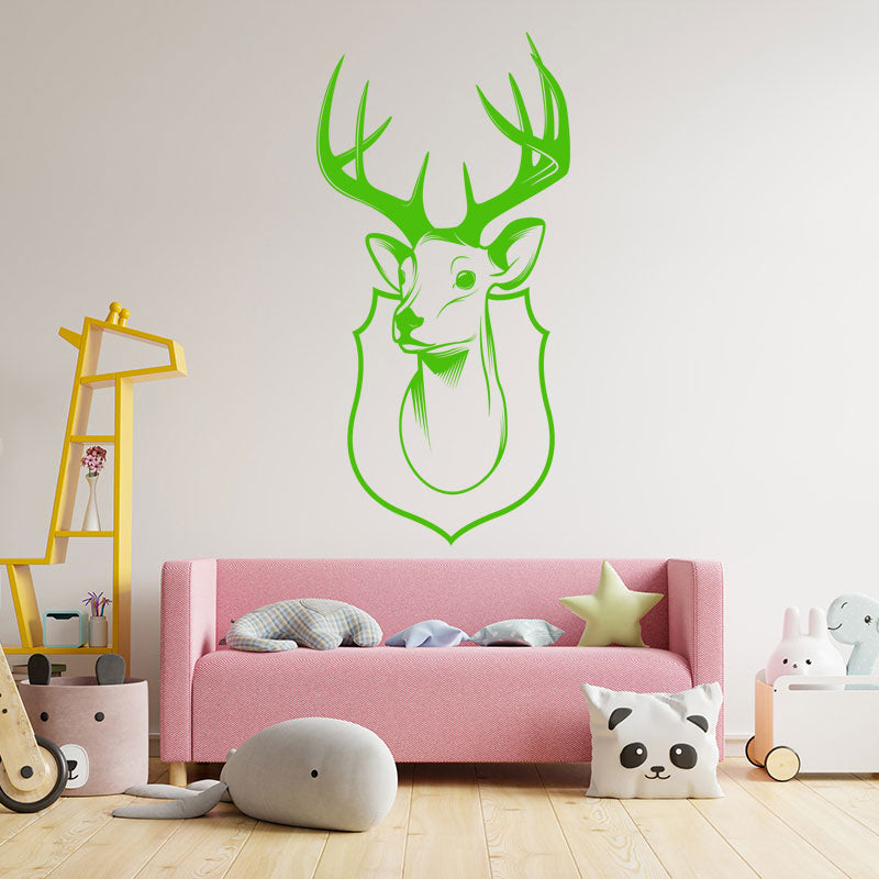 trophy stag head wall sticker