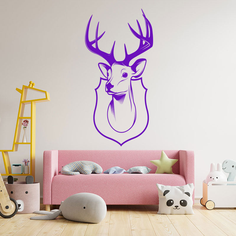 trophy stag head wall sticker
