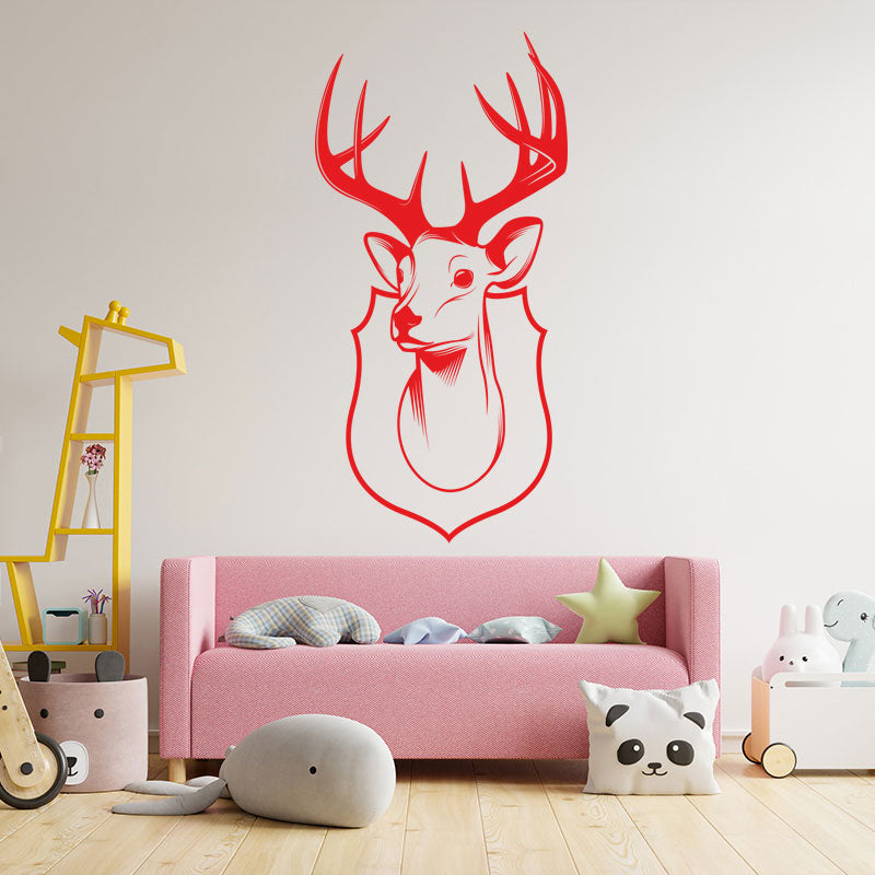 trophy stag head wall sticker