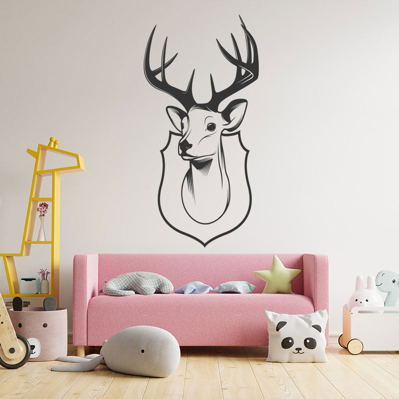 trophy stag head wall sticker