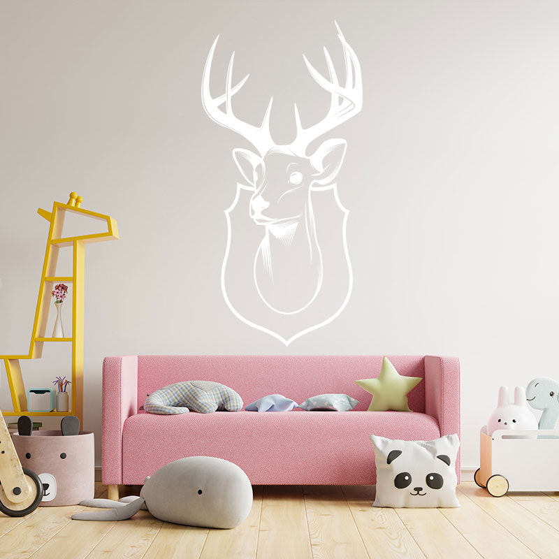 trophy stag head wall sticker