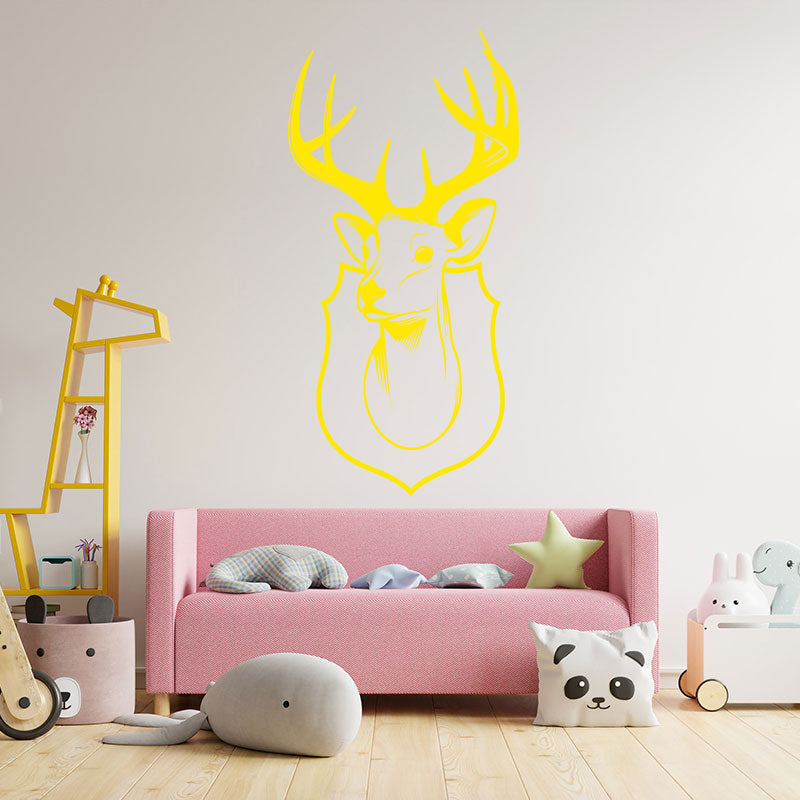 trophy stag head wall sticker